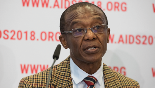 Moeketsi Joseph Makhema, en su intervención en la AIDS 2018. ©International AIDS Society/Marcus Rose.